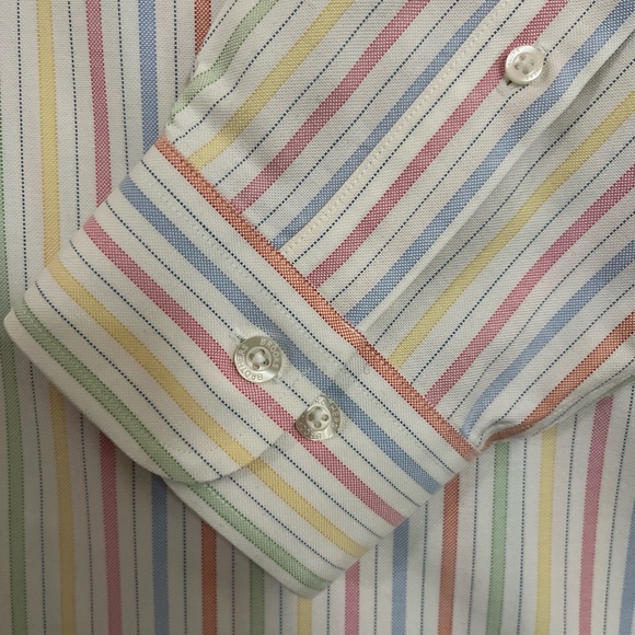 Brooks Brothers Classic Logo Striped Cotton Spring Summer Shirt Mens XL XXL - Picture 7 of 7